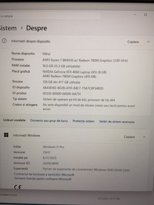 Vand laptop acer nitro V16