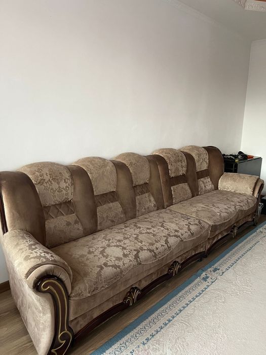 Диван, коричневый, угловой