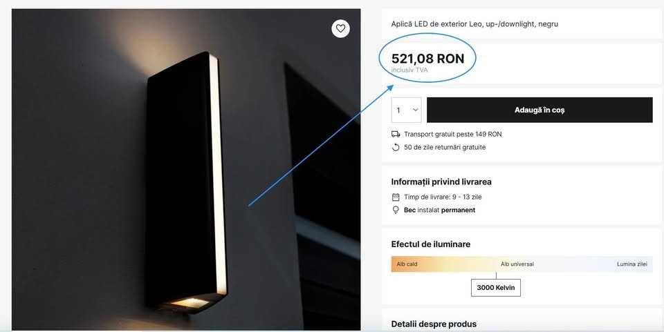 Aplică de perete exterior LED Lutec Leo antracit,(Super Ofertă).