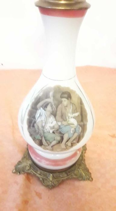 Lampa petrol din sticla pictura stil baroc