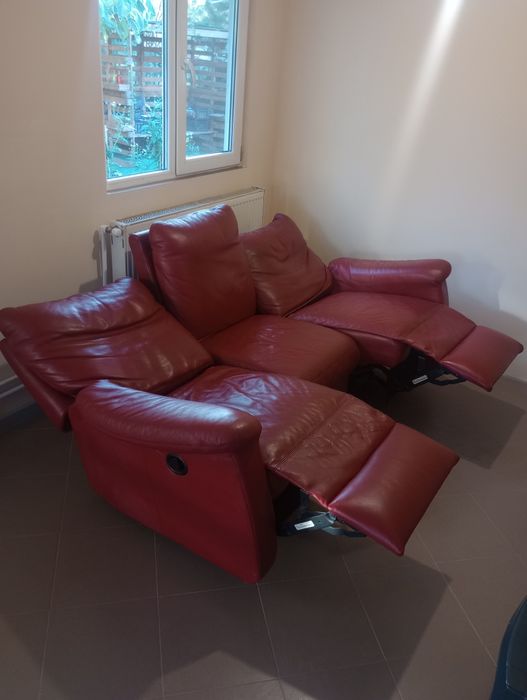 Canapea piele cu recliner