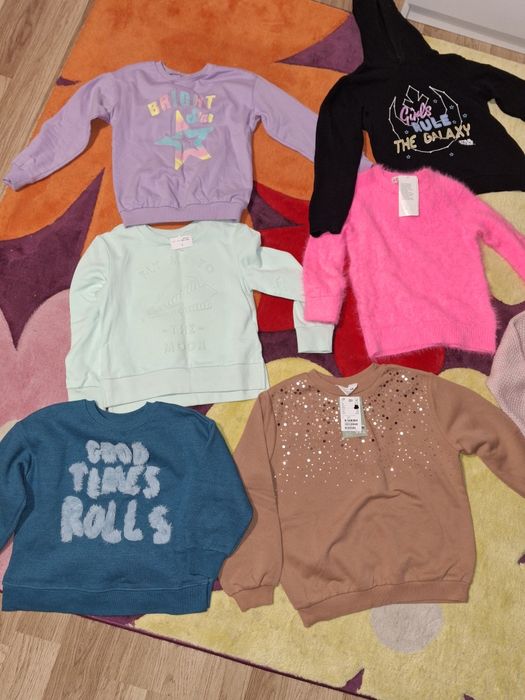 Hanorace H&M, Berska, Zara, LC Waikiki pulovere noi pentru fete 6-8ani
