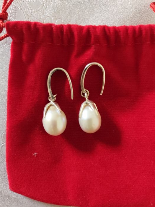 Серебро серьги с жемчугом
