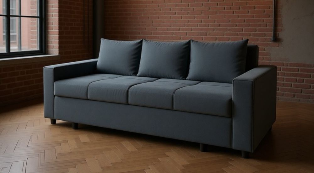 Диван Morbido Комфорт, 210х80 см, обивка микровелюр, серый