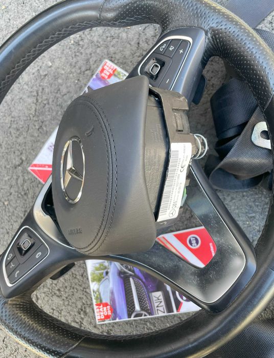 Mercedes Benz GL GLS GLE kit airbag volan cusut in PIELE - pasager