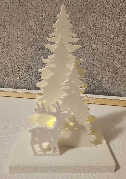 Decor de Crăciun – scenă 3D cu suport tealight LED