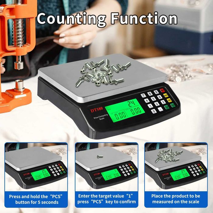 Cantar de Bucatarie Digital din Otel Inoxidabil, Capacitate 40 kg