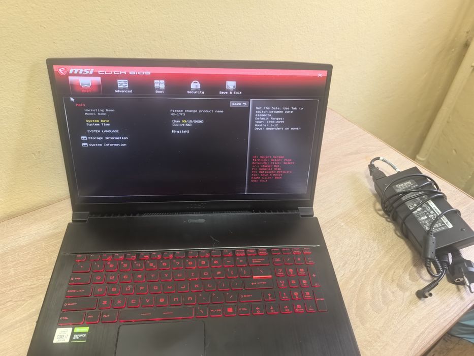 Leptop gaming MSI 17.3 ing i7 10750H model:MS-17F3