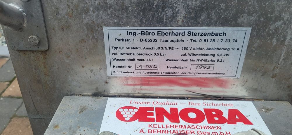 Generator de abur industrial ENOBA 9,5 kW, 380 V, inox