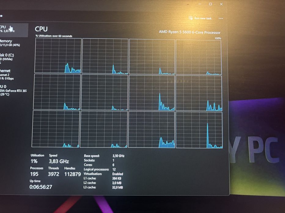 Компютърен сетъл rtx 3070 300HZ монитор и ryzen 5 5600