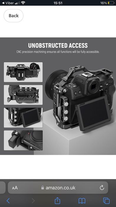 Компактен алуминиев кейдж за Nikon Z8. Камера. Фотоапарат. Видео