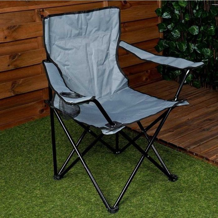 Сгъваем къмпинг стол, Рибарски стол устойчив на атмосферни влияния, поставка за чаша, калъф за носене