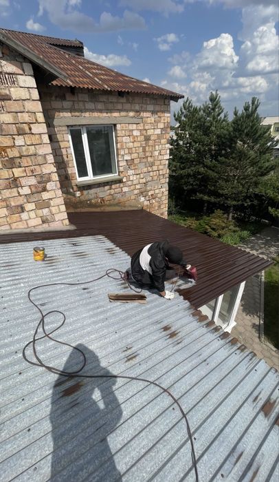 Покраска стен крыш, фасад