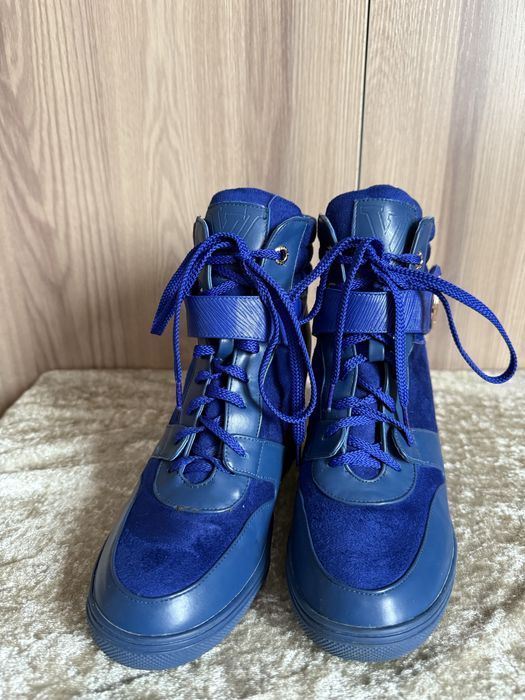 Синие кеды-ботинки