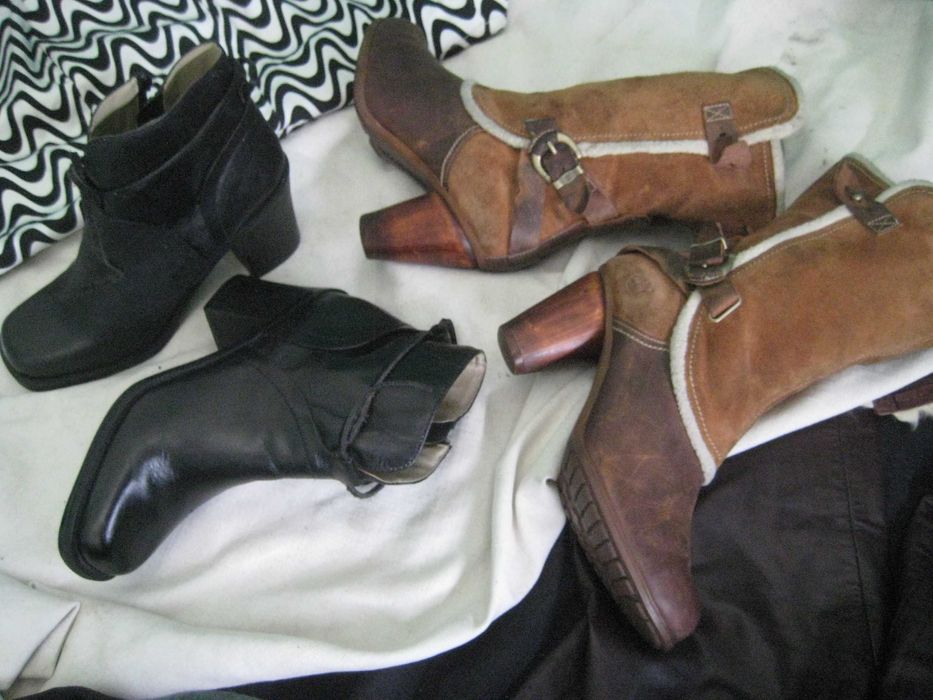 Сапоги Ковбойские Timberland Винтаж 40 р Дерево Каблук и Черные 38р