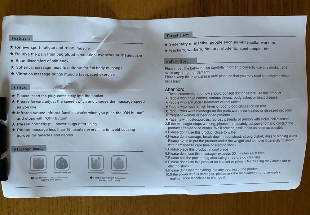 Aparat de masaj cu infrarosu