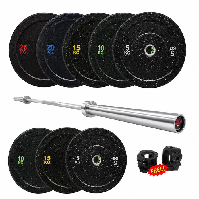 Топ Комплект Олимпийска Щанга - Weight Lifiting Gym Bumper Set -170  kg