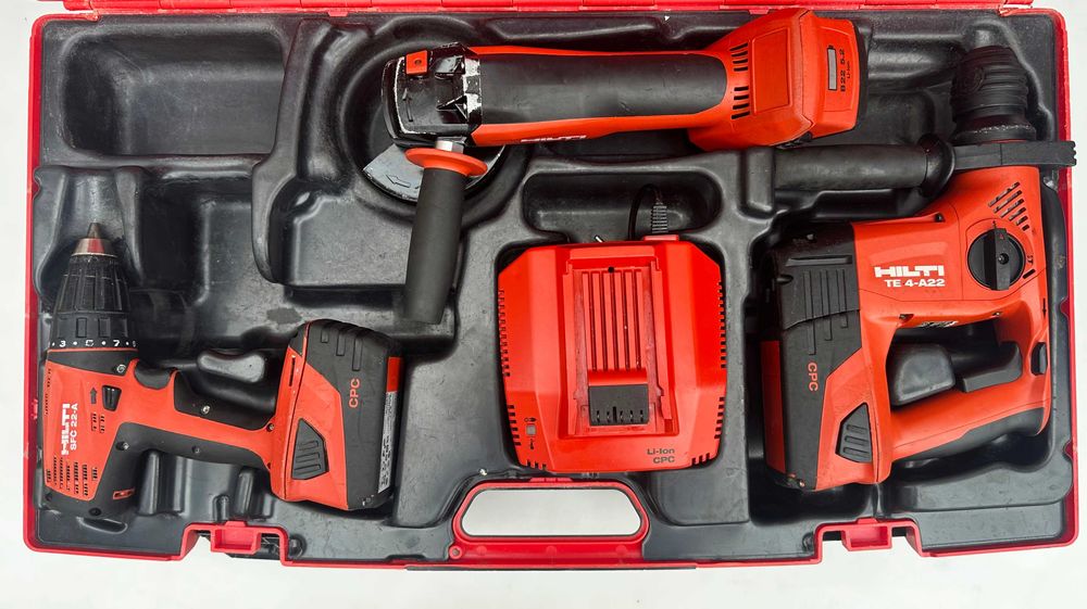Hilti комплект - Акумулаторен сет от перфоратор, винтоверт и ъглошлайф