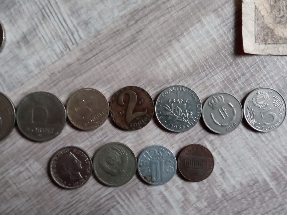 Bancnote vechi diverse monede + monede euro