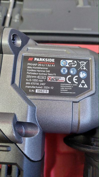 Ciocan rotopercutor  20 V,PARKSIDE PERFORMANCE  20-Li 1.9j A1,Nou!