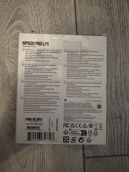 Nou , sigilat SSD Corsair MP600 PRO LPX 2 TB, SSD