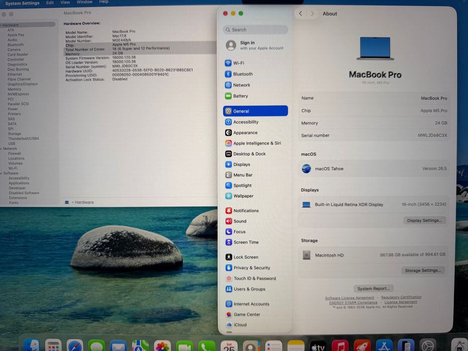 MacBook Pro 16" M5 PRO Chip 18-CPU/20-GPU/24GB RAM/1TB SSD В ГАРАНЦИЯ 5.2029г Apple Care+