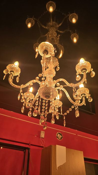 Candelabru Cuimbra cu 6 brate - 63116-6, 6 x E14, transparent, vintage