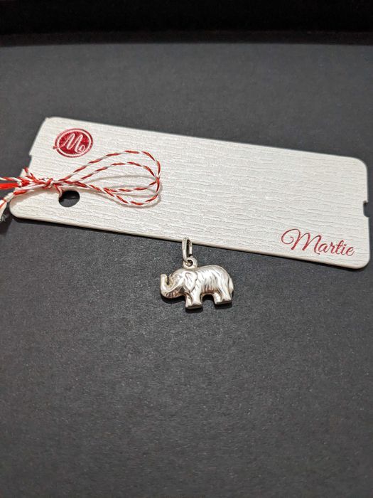 Pandantiv argint elefant cu trompa în sus - nou