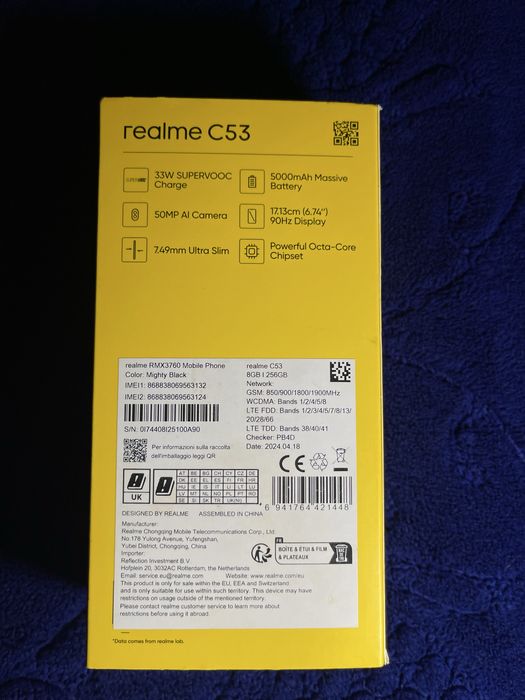 Telefon Realme C53, Black, 256gb stocare, 8 gb ram, la cutie