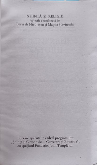 Dumnezeul naturii. Intruparea si stiinta contemportana