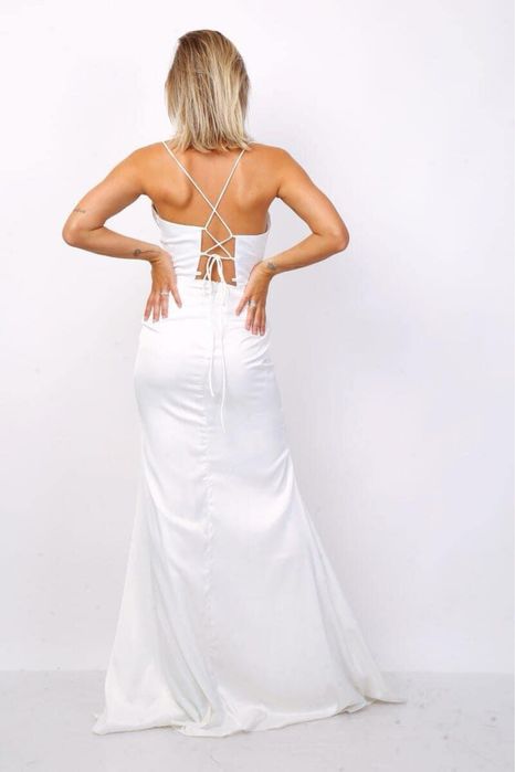 Сатенена дълга официална/вечерна рокля