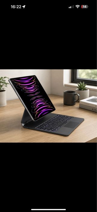 Tastatură HOU pentru iPad Pro 12.9” – Bluetooth, Touchpad, Iluminare LED – Neagră – Nouă