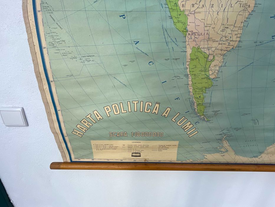 Harta Politica a Lumii 1:18.000.000 Directia Topografica Militara 1975