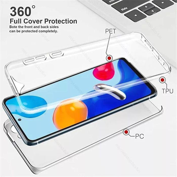 Прозрачен 360 Градуса Кейс за Xiaomi Redmi Note 11 4G / Redmi Note 11S