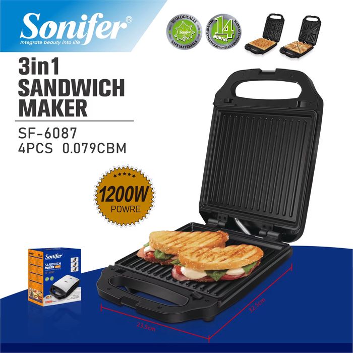 Доставка! Вафельница-Сендвичница-Гриль Sonifer sf 6087 3 в 1