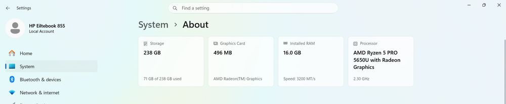 HP EliteBook 855 G8 (Ryzen 5 PRO / 16GB RAM / 256GB SSD)