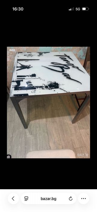 Маса стъкло и метал Ш80 Д80 В75