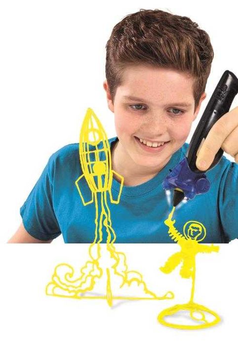 3D писалка за деца Ido3D Vertical starter set жълта