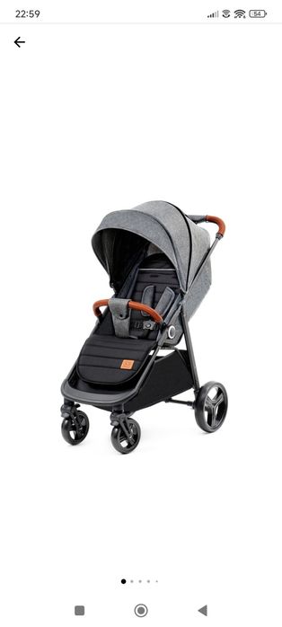 Cărucior sport Kinderkraft Grande Plus, 0–22 kg, pliere cu o mână, gri