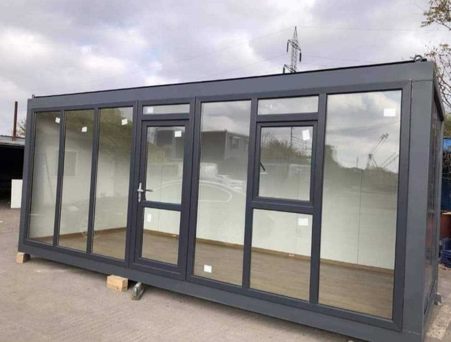 Vand container modular standard, vitrina, spatiu depozitare, garaje