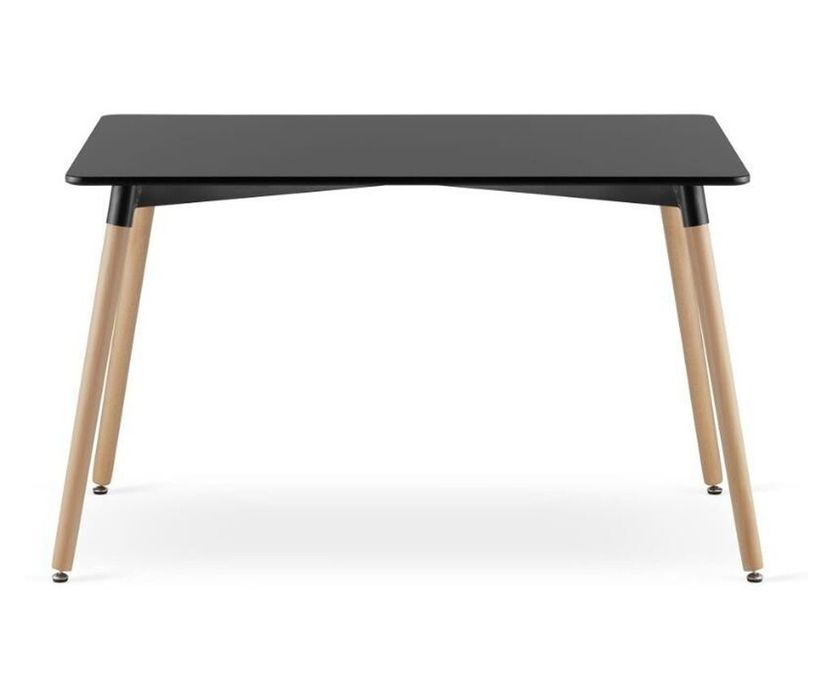 Модерна трапезна маса Кухненска 4 с дървени крака регулируеми  черна