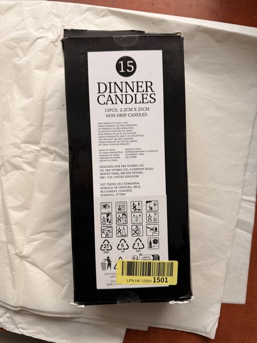 Lumanari conice albe