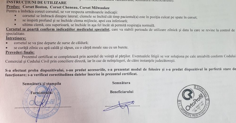 Corset Boston pentru afecțiuni in  zona lombara