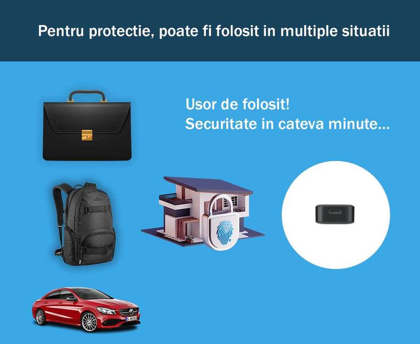 Microfon Spion MIC cu Localizare GPS si Control Prin SMS sau Aplicatie iOS/Android SMT SECURITY