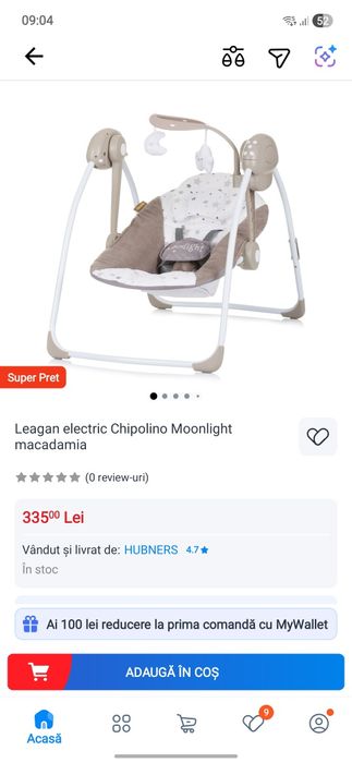 Leagăn balansoar bebelusi