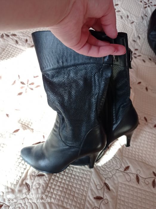 Сапоги женские кожаные
