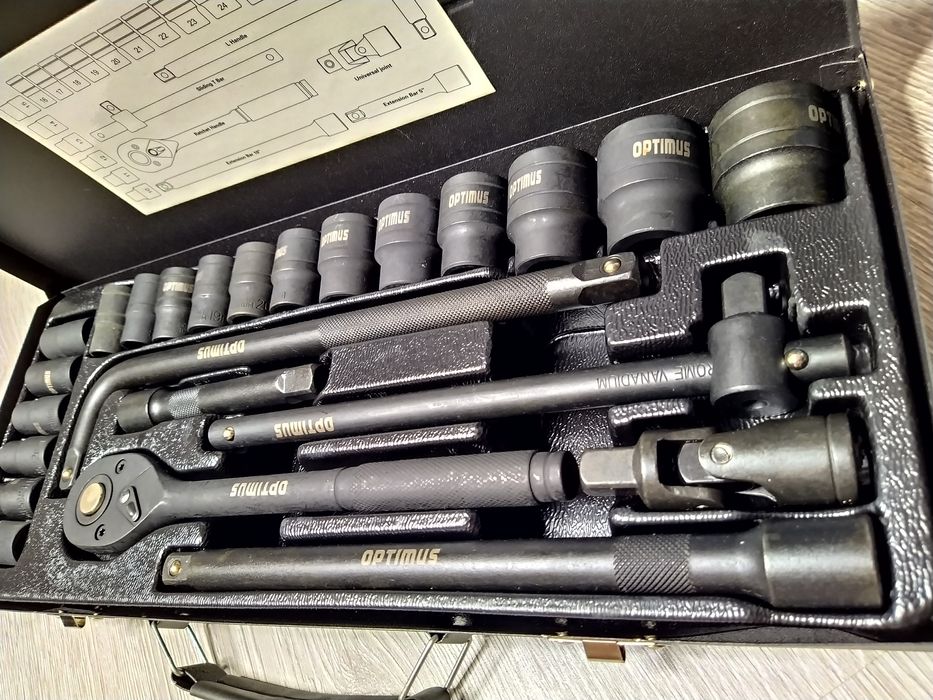 Trusa profesionala de Scule Tubulare de Forta 24 Piese 1/2 CH/VANADIUM