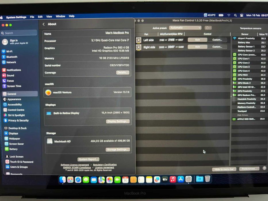MacBook Pro 15" i7/16GB/512GB – pachet complet, negociabil