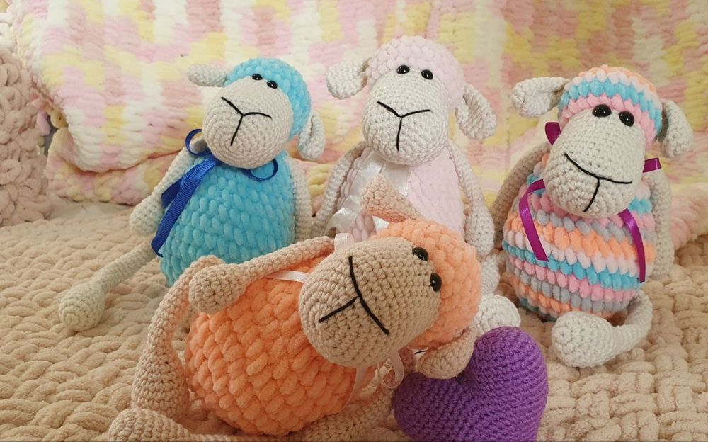 Мягкие игрушки барашки,ручная работа