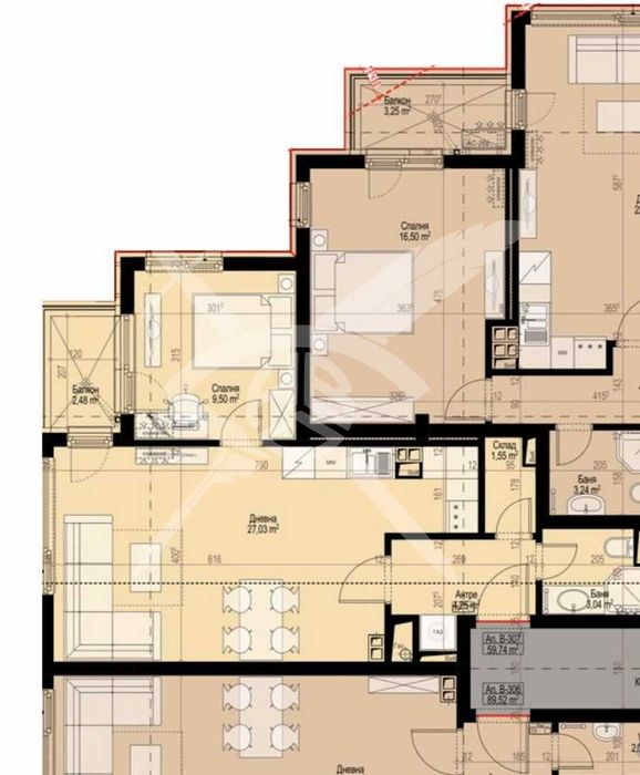 Двустаен апартамент в кв. Манастирски ливади № 97929